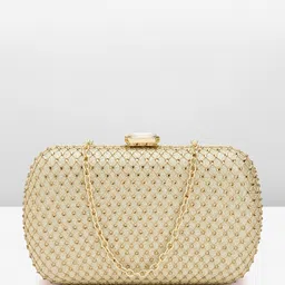 Lino Perros Women Embellished Box Clutch with Glittery Effect-image-26