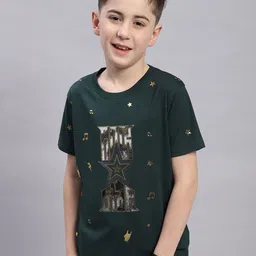 Monte Carlo Boys Round Neck Typography Printed Cotton T-shirt-image-78
