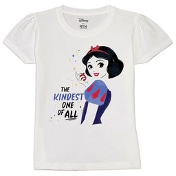 Wear Your Mind Girls Snow White Printed Pure Cotton T-shirt-image-87