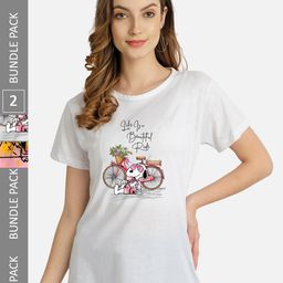 CHOZI Pack of 2 Graphic Printed Round Neck Cotton T-shirt-picture-19