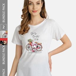 CHOZI Pack Of 2 Graphic Printed Cotton T-shirt-picture-38