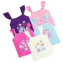 EIO Infants Kids Pack of 5 Printed Sleeveless Cotton T-shirts-3
