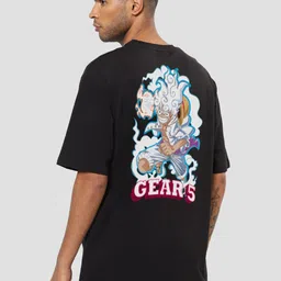 Mad Over Print Anime Gear5 Printed Drop-Shoulder Sleeves Oversized Cotton T-shirt-image-63