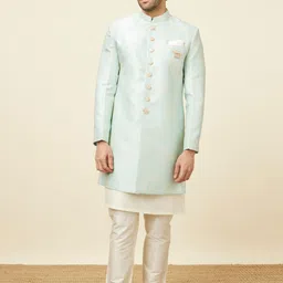 Manyavar Self Design Brocade Mandarin Collar Sherwani-picture-22