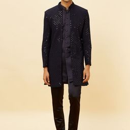 Manyavar Ethnic Motifs Embroidered Sherwani Set-image-78