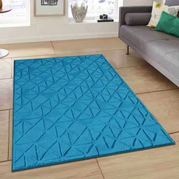 PRESTO Blue Geometric Print Hand Tufted Wool Carpet-14