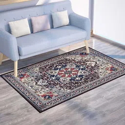 PRESTO Brown & Red Ethnic Motifs Anti-Skid Carpet-image-36