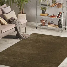 saraswatii global Coffee Brown Woolen Rectangular Hand-Tufted Carpet-12