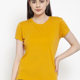 Friskers Women Gold-Toned Solid T-shirt-image-71