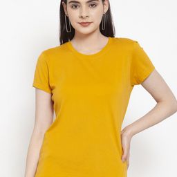 Friskers Women Yellow Regular Fit Extended Sleeves T-shirt-image-26