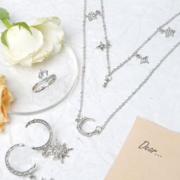 JOKER & WITCH Silver-Plated Stone-Studded Jewellery Set-42