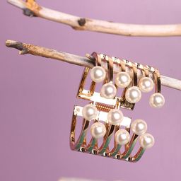 SOHI Gold-Plated Pearls Cuff Bracelet-55