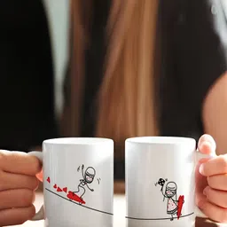 Phirki Studio Valentine Day Lovely Couple Design Coffee Mug Gift Set-image-24