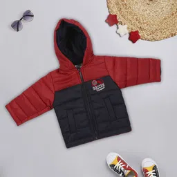 MeeMee Boys Navy Blue & Red  Lightweight Puffer Jacket-59