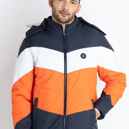Status Quo Colourblocked Faux Fur Trim Hooded Puffer Jacket-picture-39