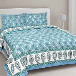 Cotton 240TC King Size Bedsheet With 2 Pillow Covers by Jaipur Fabric-picture-46