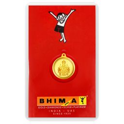BHIMA 24K 999 Purity Ganesha Gold Coin Pendant 1g-image-98