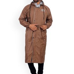 THE CLOWNFISH Men Brown Waterproof Double Layer Long Rain Jacket-image-14