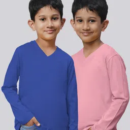 Friskers Boys Pack Of 2 V-Neck Pure Cotton T-shirts-picture-27
