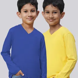 Friskers Boys Pack Of 2 V-Neck Pure Cotton T-shirts-picture-13