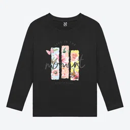 BAESD Girls Floral Printed Round Neck T-shirt-image-45