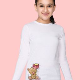 NUSYL Girls Teddy Bear Printed T-shirt-image-69