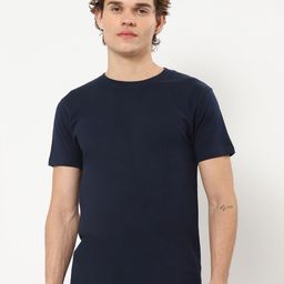 Bewakoof Men Blue Pure Cotton T-shirt-image-47
