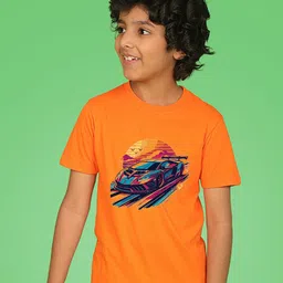 NUSYL Boys Graphic Printed Round Neck T-shirt-image-42