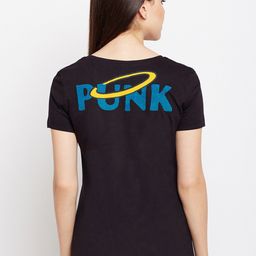PUNK Graphic Printed Round Neck Cotton T-shirt-image-4