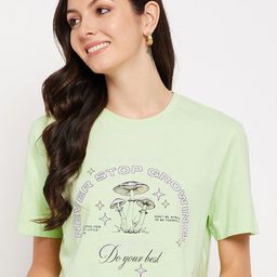 CAMLA Typography Printed Cotton Crop T-shirt-image-97