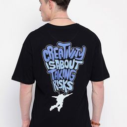 Wear Your Mind Typography Printed Drop-Shoulder Sleeves Cotton Oversized T-shirt-picture-19