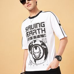 SF JEANS by Pantaloons Typography Printed  Oversized Cotton T-shirt-image-82