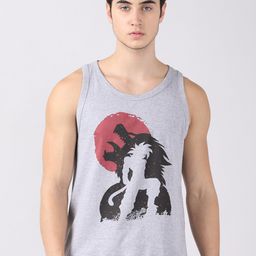 Bushirt Men Grey Printed Pure Cotton T-shirt-image-60