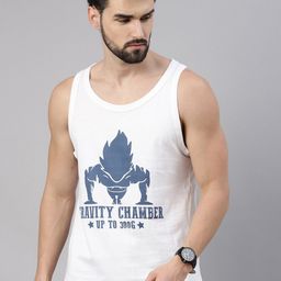 Bushirt White Typography Dragon Ball Z Printed Cotton Vest-image-71