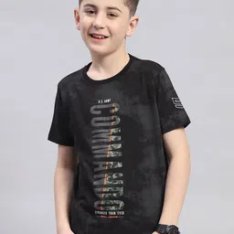 Monte Carlo Boys Round Neck Typography Printed Cotton T-shirt-image-79