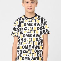Jack & Jones Junior Boys Typography Printed Round Neck Cotton T-shirt-image-25