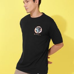 Bukkl Men Printed Raw Edge T-shirt-image-49