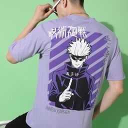 Bukkl Graphic Printed Round Neck Short Sleeves Oversized Cotton T-shirt-image-65
