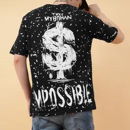 Bukkl Graphic Printed Cotton Oversized  T-shirt-image-52