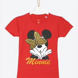 YK Disney Girls Red Minnie Mouse Printed T-shirt-image-34