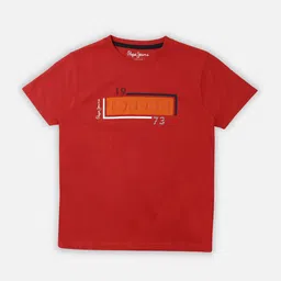Pepe Jeans Boys Troy Typography Printed Round Neck Pure Cotton T-shirt-34