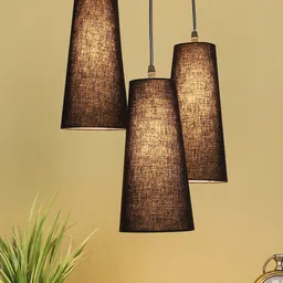 Devansh Black 3 Pieces Textured Ceiling Lamps-13