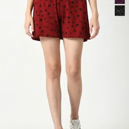 BAESD Women Pack Of 3 Conversational Printed Pure Cotton High-Rise Hot Pants-image-76