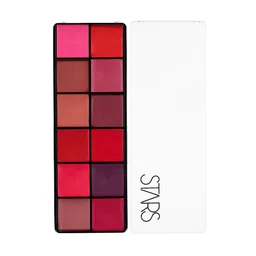 Stars Cosmetics 12 Shades Smudgeproof Highly Pigmented Lush Lip Lipstick Palette - 72g-image-6