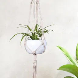 Homesake Set Of 2 Black Macreme Hanging Planter With Pot-1