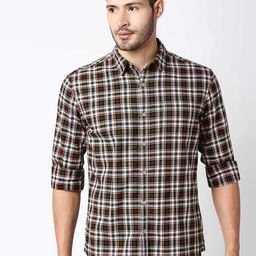 Pepe Jeans Men Olive Green Tartan Checks Casual Shirt-image-69