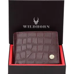 WildHorn Men Maroon Textured Two Fold Leather Wallet-picture-42