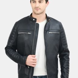 TBOJ Stand Collar Anti Odour Lightweight Biker Jacket-image-88