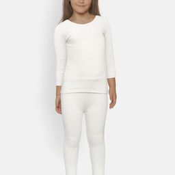 Kanvin Girls White Self Design Thermal Set-image-67