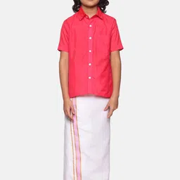 Sethukrishna Boys Pure Cotton Shirt & Dhoti Set-20